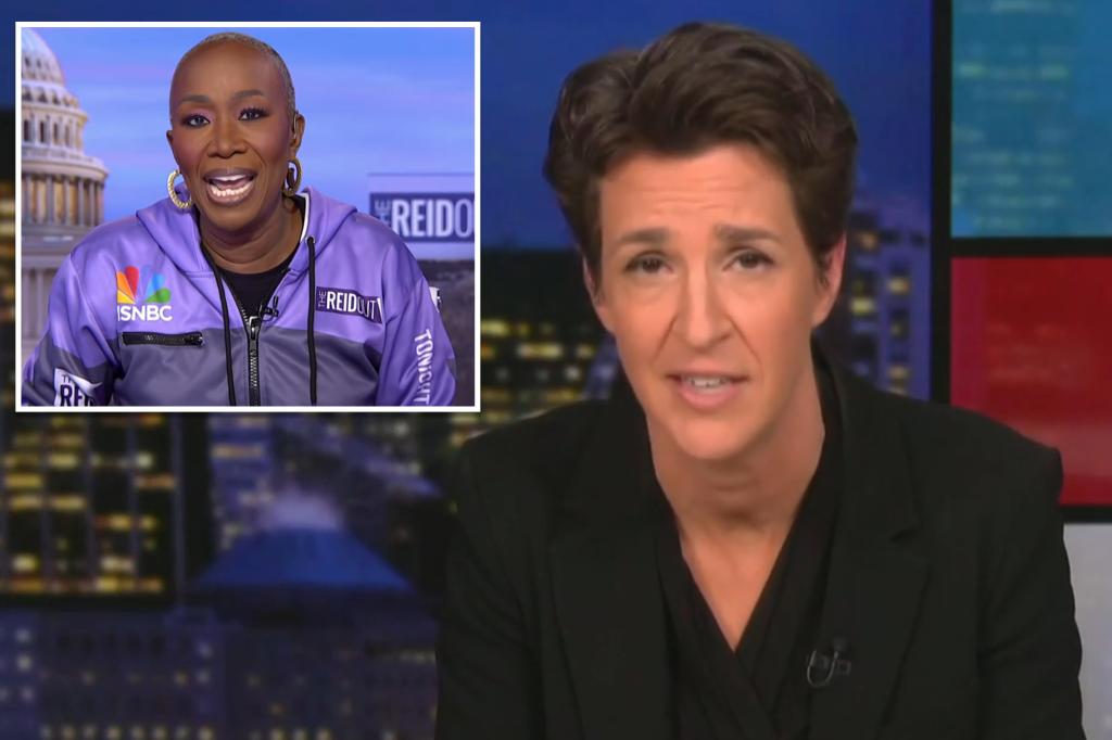 MSNBC host Rachel Madov rips the network itself for Axing Joy Reid's Show and other 'non -white' hosts' programs